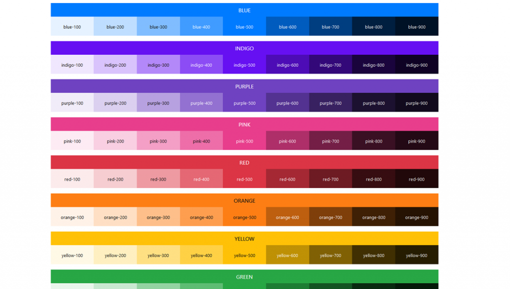 Bootstrap 4 Color Palette Generator Including Color Variants