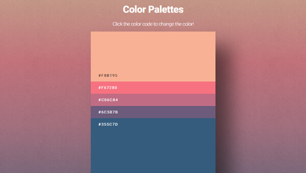 css color codes palette