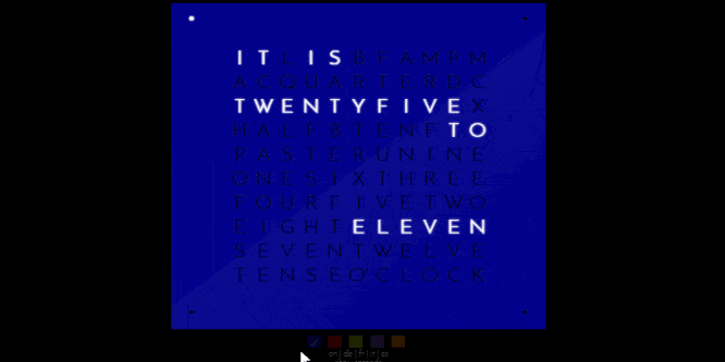 THE QLOCKTWO IN HTML5, CSS AND JAVASCRIPT