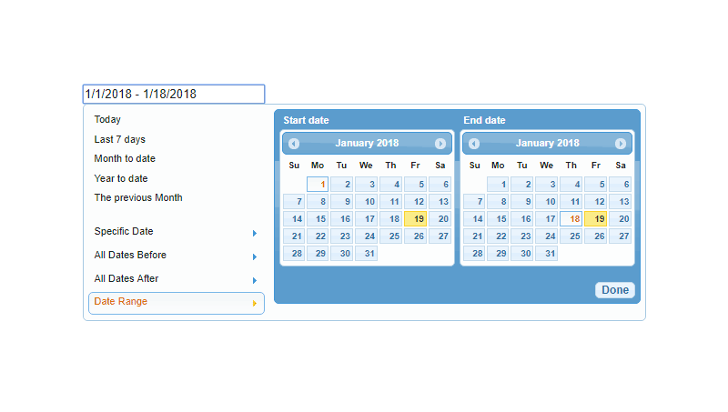 Date Range Picker Example