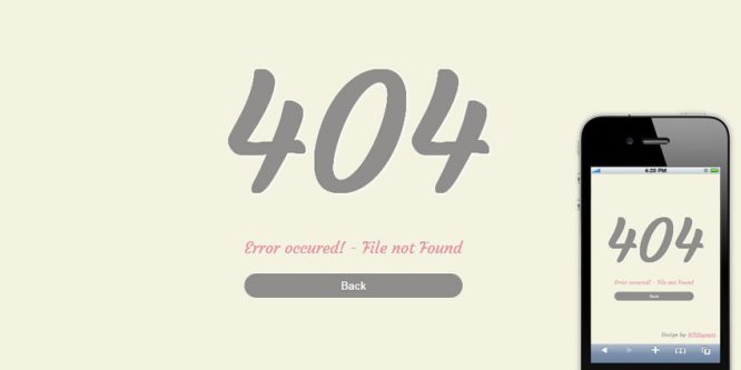 Error 404 Mobile Website Template
