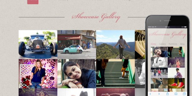 Photo showcase gallery web and mobile template
