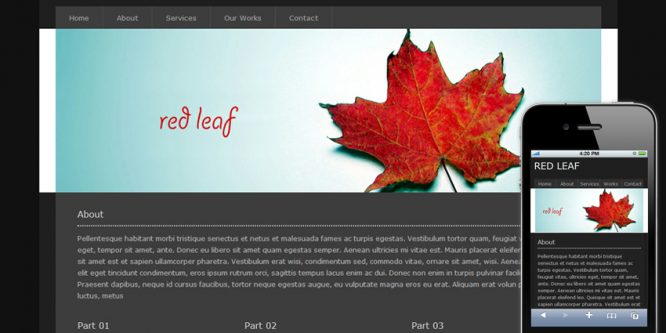 Redleaf Free Portfolio Mobile Website Template