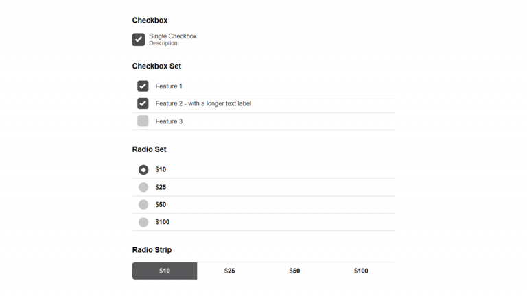 Radio Checkboxes CHECKBOXRADIO