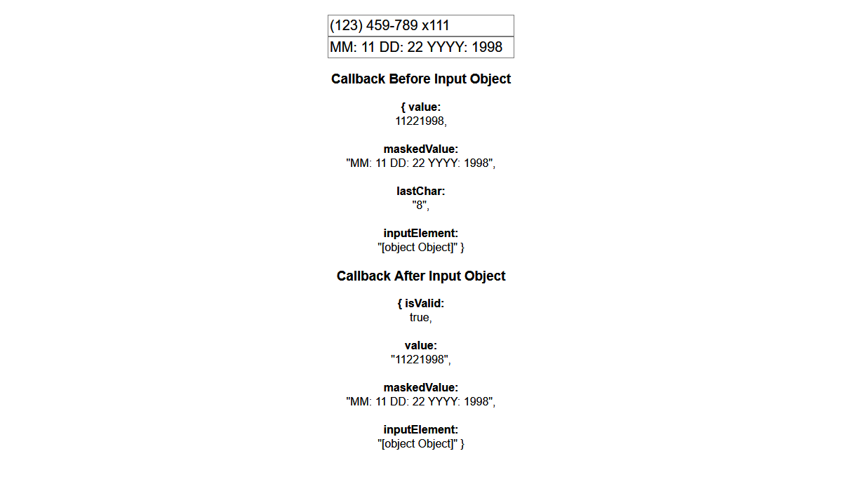JQUERY MASK INPUT