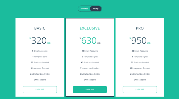 RESPONSIVE FLIP PRICING TABLE
