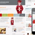 Education Web template and mobile website template for schools and colleges