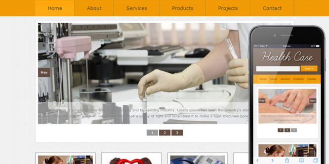 New Health Care web template and mobile web website template for Hospitals