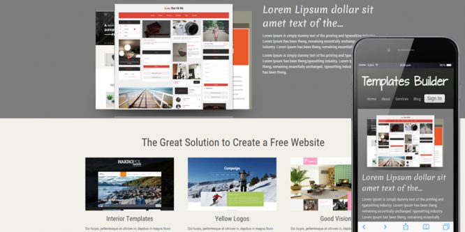 New Template Builder web template and mobile website template