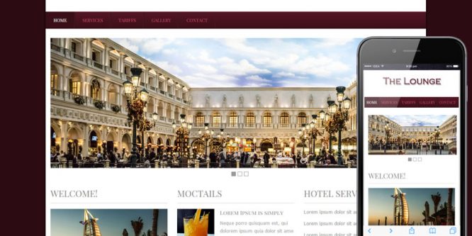 The Lounge Hotel web Template and Mobile web template