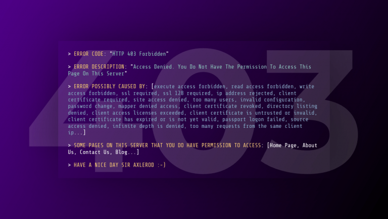 403 FORBIDDEN CONSOLE HTML THEME