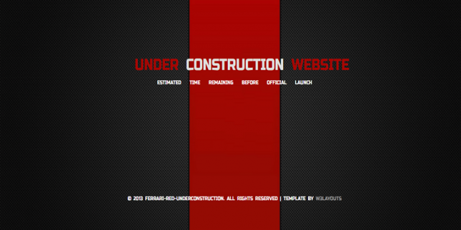 Ferrari Red Under Construction web and mobile website template