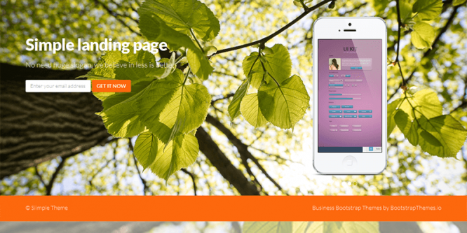 Free bootstrap landing page template – Simple