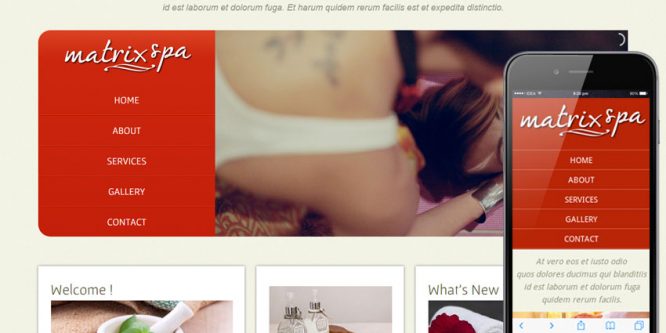 Matrix Spa Web And Mobile Website Template