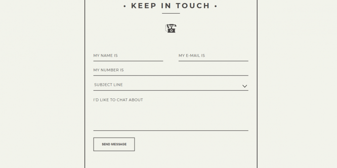 VINTAGE INSPIRED CONTACT FORM