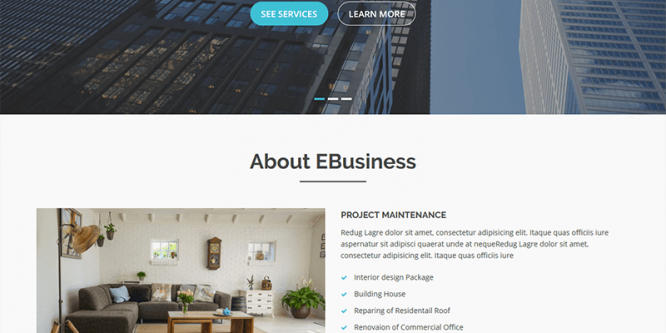 eBusiness Bootstrap Corporate Template