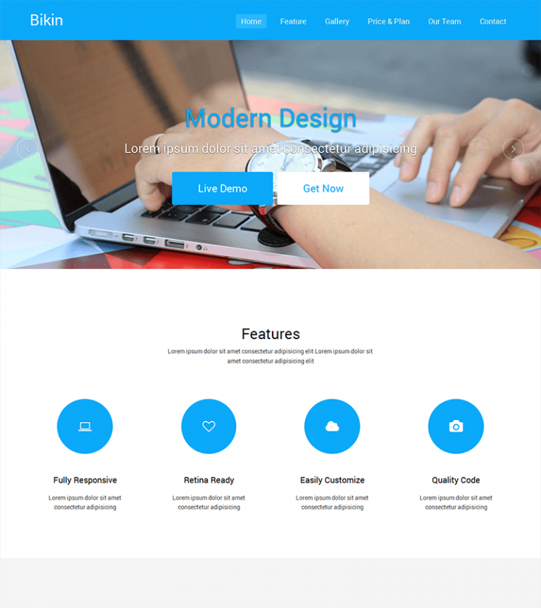 Bikin Free Simple Landing Page Template