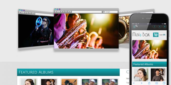 Music Box online music Mobile Website Template