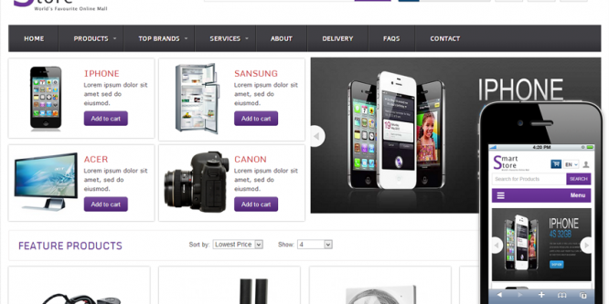 Smart Store E-commerce Online Shopping Mobile Website Template