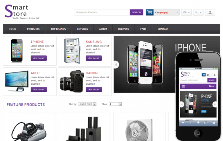 Smart Store E-commerce Online Shopping Mobile Website Template