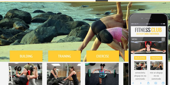 Fitness Club a body fitness studio Mobile Website Template