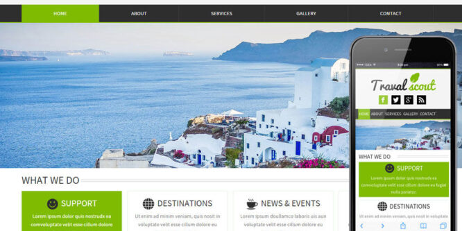 Travel Scout a travel guide Mobile Website Template