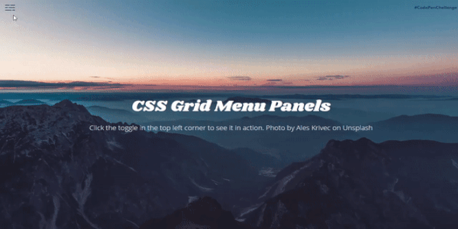 CSS GRID MENU PANELS