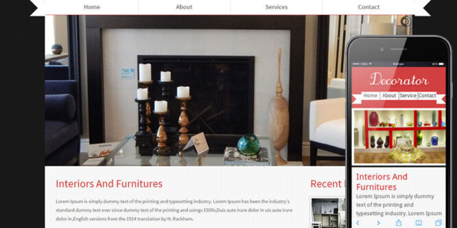 Decorator interior architects Mobile Website Template