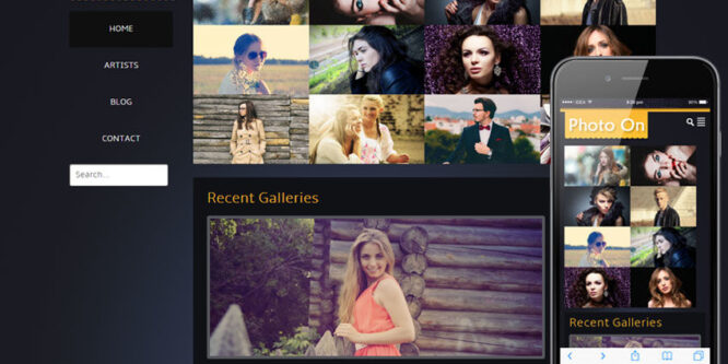 Photo On Gallery Mobile Website Template