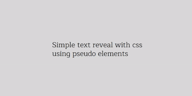 CSS TEXT REVEAL
