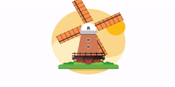 RESPONSIVE AND ANIMATED WINDMILL