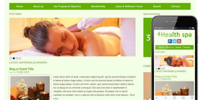 Health Spa Beauty Parlour Mobile Website Template