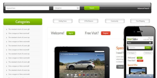 Smart Sale E-commerce Online Shopping Mobile Website Template