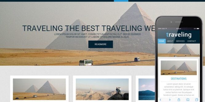 Traveling a travel guide Mobile Website Template