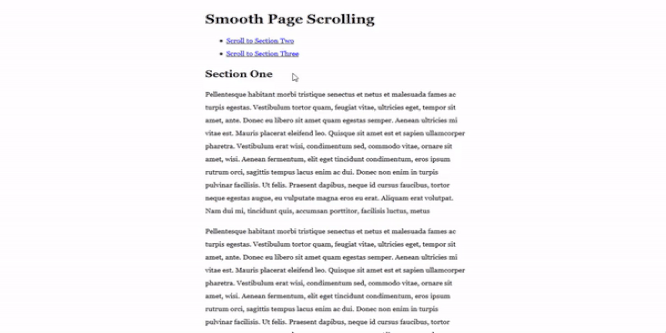 SMOOTH PAGE SCROLLING IN JQUERY