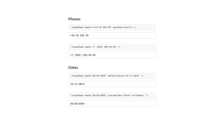 REACT INPUT MASK