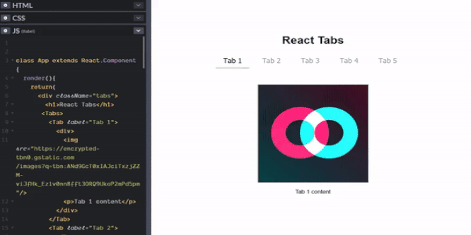 REACT TABS COMPONENT