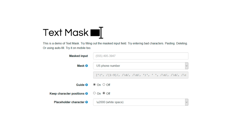 Text Mask Examples TEXT MASK