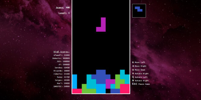 TETRIS WITH HIGH SCORE TRACKING