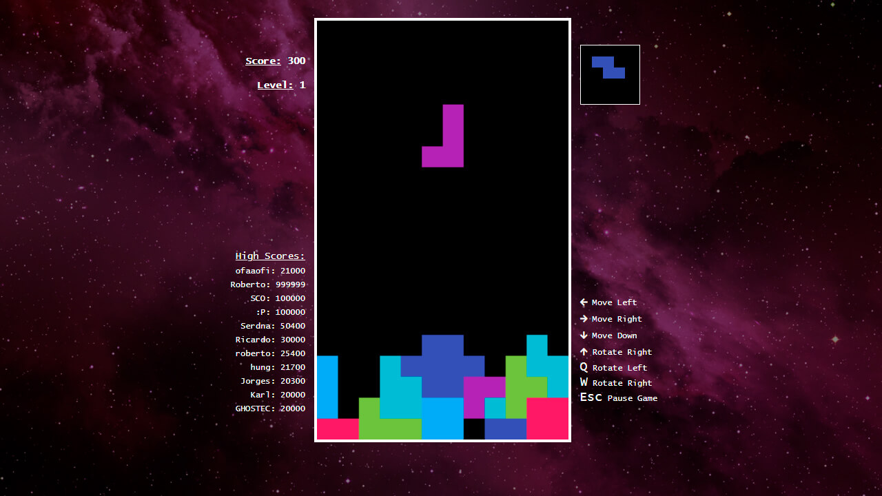 TETRIS WITH HIGH SCORE TRACKING