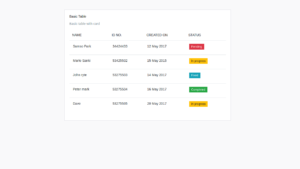 BOOTSTRAP 4 BASIC TABLE WITH CARD