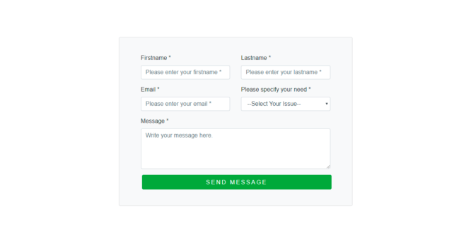 BOOTSTRAP 4 SIMPLE CONTACT FORM