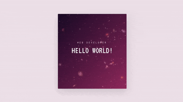 INTERACTIVE AND RESPONSIVE CARD WITH SPACE THEME