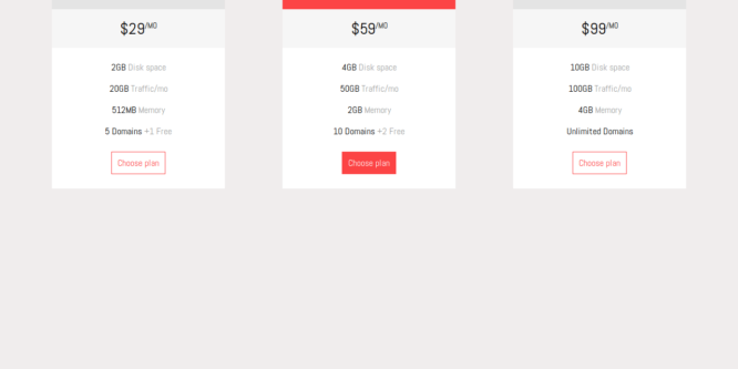 PRICING TABLES