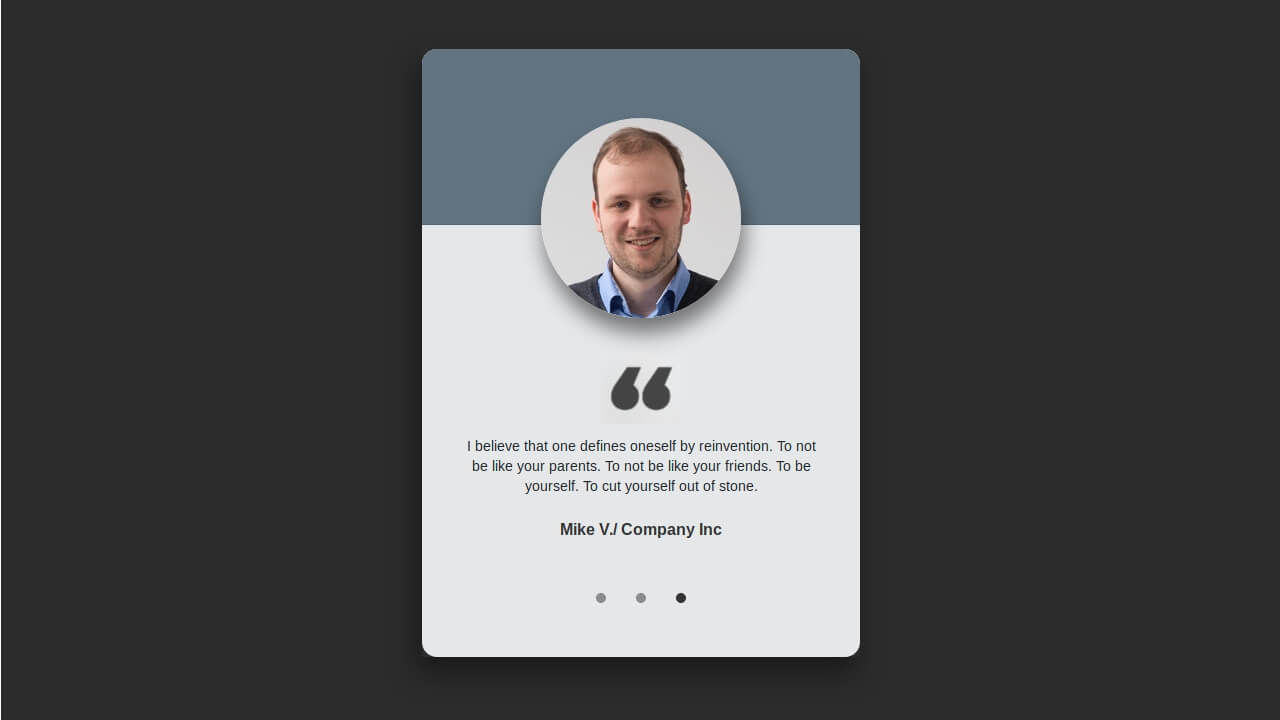 BOOTSTRAP 4 SLIDER TESTIMONIALS WITH DOTS