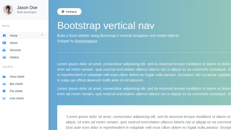 BOOTSTRAP VERTICAL NAVBAR