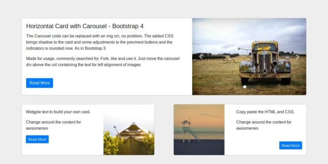 HORIZONTAL CARDS – BOOTSTRAP 4