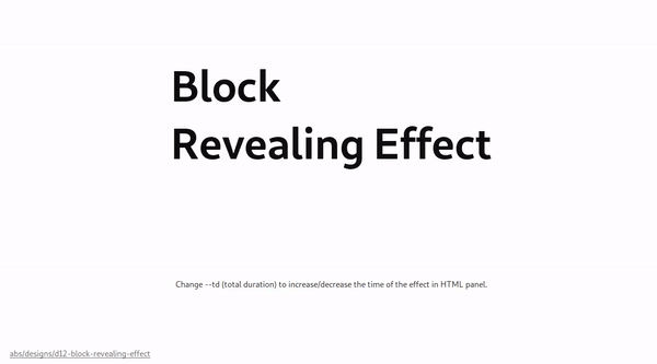 CSS BLOCK REVEALING EFFECT