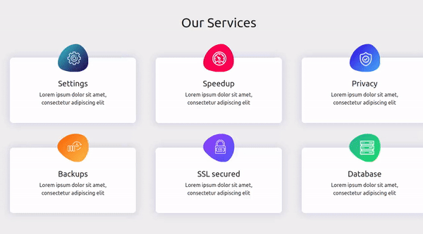 BOOTSTRAP 4 SERVICES SECTION WITH HOVER EFFECT