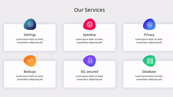 BOOTSTRAP 4 SERVICES SECTION WITH HOVER EFFECT
